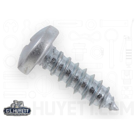 Huyett Self-Drilling Screw, #10 x 5/8 in, Zinc Clear Plated Pan Head Phillips Drive TSCR-0010-0625-ZN